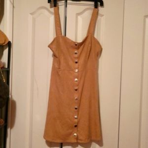 Cute Tan Forever 21 Suede Dress